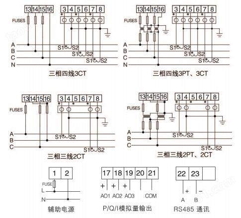 安科瑞 电力变送器BD-3I3 三相交流电流 模拟量输出 