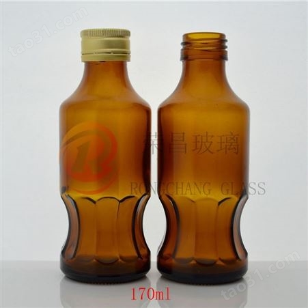 供应200ML口服液瓶 棕色口服液玻璃瓶 瓶 带盖密封瓶