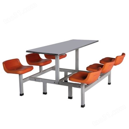 学校员工食堂餐桌椅 不锈钢桌子4人6人8人 连体快餐桌椅组合