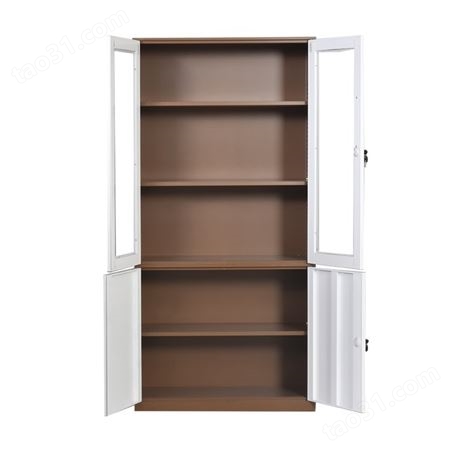 钢制件柜 铁皮矮柜书柜资料柜 带锁员工储物柜