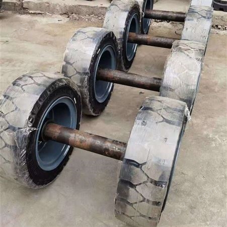 6.50-10隧道开挖台车车轮 拖车成套实心轮胎