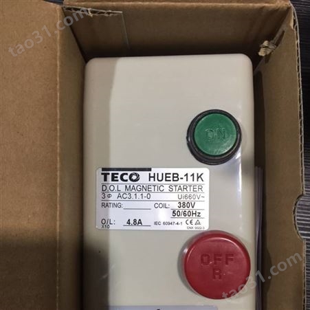 TECO/台安 交流电磁开关 HUPB-18K 磁力启动器 磁力开关 380V