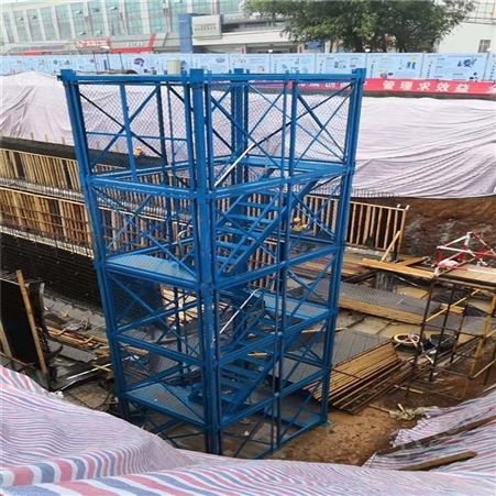 建筑安全梯笼 框架式梯笼 拼装式安全梯笼  众鹏严格选材