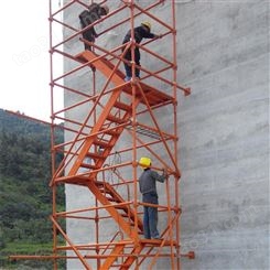方管箱式安全爬 拆卸式爬梯 箱式挂网安全爬梯 路桥施工爬梯 快速发货