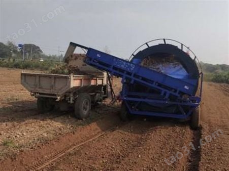 第三代滚筒式自动装车农田捡石机  开荒复垦土壤改良机wzj