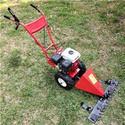 柴油电启动草坪剪草机 自行走往返式草地修剪机 多功能割草机