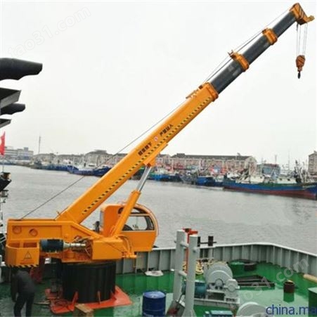 码头港口渔用3-30吨船吊 克令吊船用起重机 船尾吊