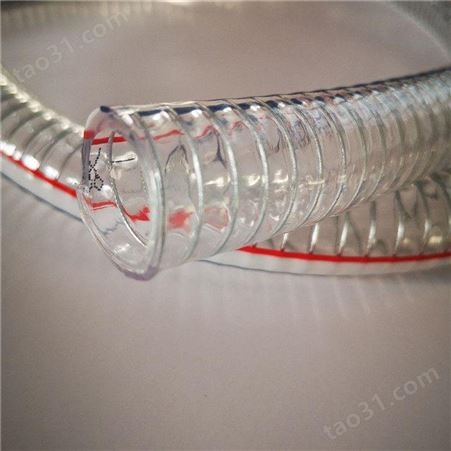 驰庭PVC透明钢丝软管 人工雨量器软管 透明加厚抗冻季软钢丝螺旋管