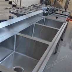 宁德不锈钢双槽水池商用 厨房加厚洗碗池带支架水池