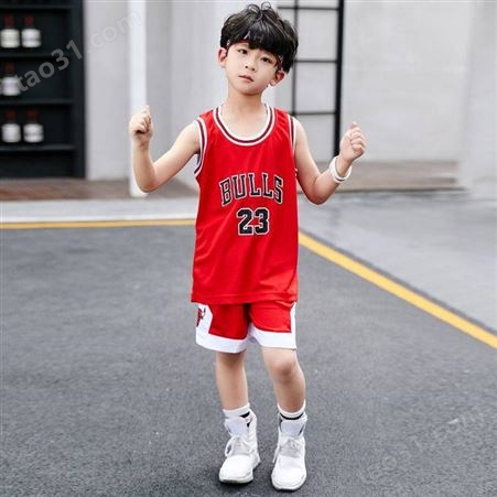 儿童篮球运动服定制 男童篮球服套装定logo 运动服厂家 夏季无袖运动背心定做