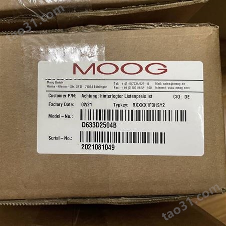MOOG D633D2504B MOOG比例阀 D633-512B MOOG穆格伺服阀