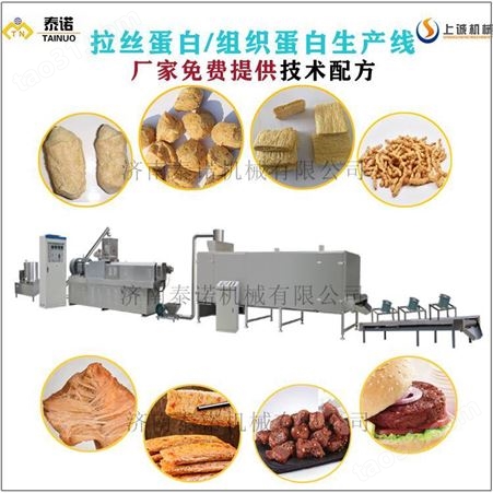泰诺拉丝蛋白素肉设备 大豆拉丝蛋白膨化机 高蛋白素肉制作机器