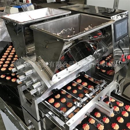 上海合强源头工厂 双色曲奇饼干生产线 黄油饼干切片机  钢带曲奇糕点机器