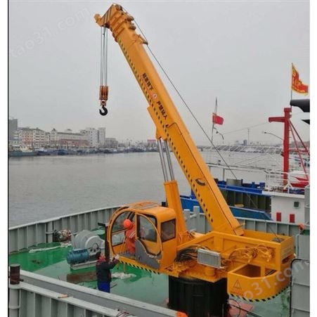 码头港口船用液压吊臂小型全自动家用船吊厂家可加工订制