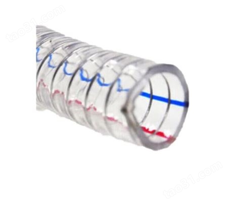 PVC无味钢丝软管透明塑料水管抽水机 水泵抽水管 白色6分 15公斤 50米/捆