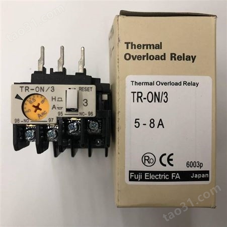 富士TR-ON/3 5-8A 热过载继电器 TR-0N/3 0.48-0.72A 2.8-4.2
