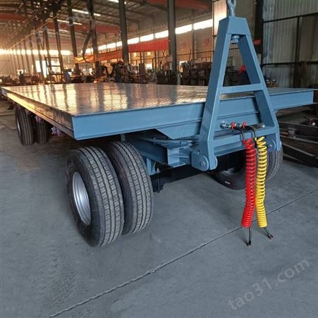 牵引式平板车 充气轮胎平板车 车间运输车 物流转运车