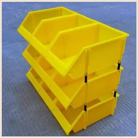 专业生产 斜口零件盒 塑料方盘长方形 货架螺丝盒子