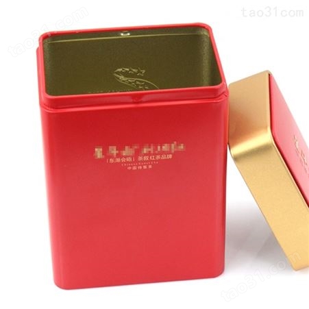 马口铁罐生产厂家 麦氏罐业 深圳茶叶铁盒定制 长方形红茶包装铁盒 红色茶业包装铁罐印刷