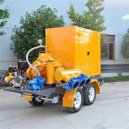移动防汛应急泵车 大流量真空辅助自吸移动泵车