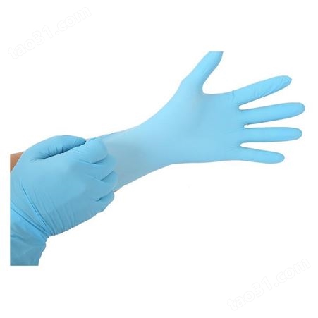一次性丁腈手套科研实验室蓝色无粉手套泰国施睿康