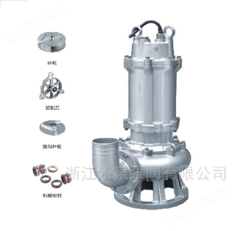 沁泉 WQ全不锈钢精密铸造污水污物潜水电泵